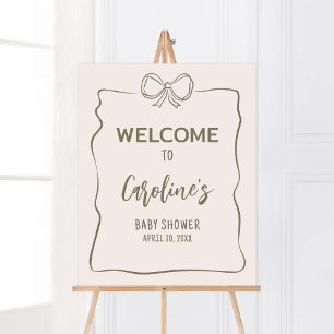 Välkomsthälsning för minimalistiskt Coquette Baby  Poster