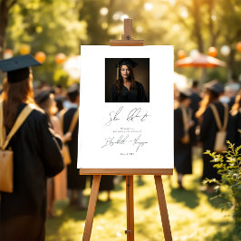 Välkomsthälsning för minimalistiskt svart och vitt poster