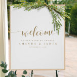 Välkomsthälsning för Modern Guld White Par Shower Poster<br><div class="desc">Vi har gett den här enkla, livliga par duschvälkomstmallen poster stänk i panache med välkomstmallen i ett flytande modernt typsnitt. Vi kärlek är den stiliserade, avlånga blomningen i båda ändar av ord. Den här och den andra texten är en elegant guld-ton som heter Kalifornien Guld. Använda det intuitiva verktygen att...</div>