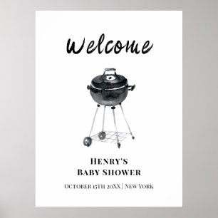 Välkomsthälsning för modern minimalistisk babystöl poster