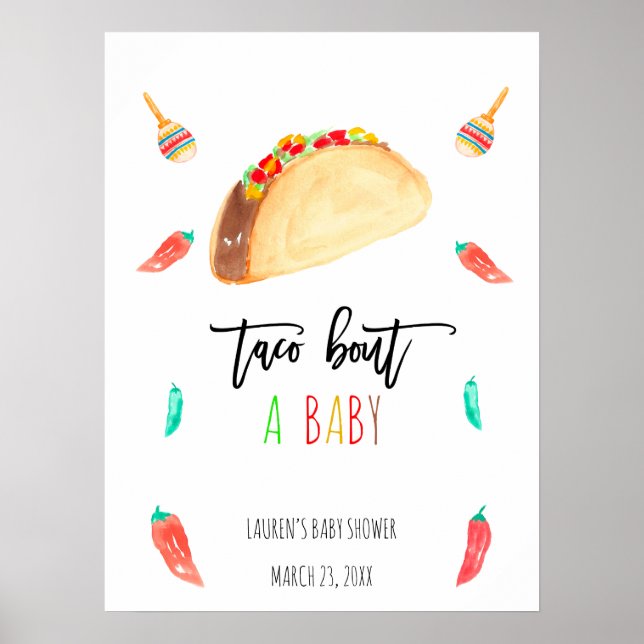 Välkomsthälsning för modern Taco Bout A Baby Fiest Poster (Framsidan)