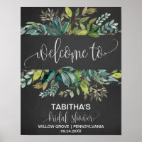 Välkomsthälsning för Möhippan Chalkboard Foliage