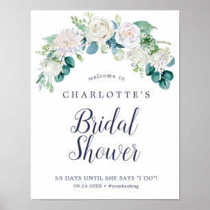 Välkomsthälsning för Möhippan Classic White Flower Poster