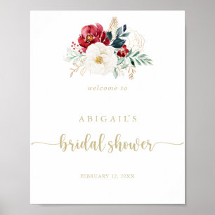 Välkomsthälsning för Möhippan Klassisk Guld Blommi Poster