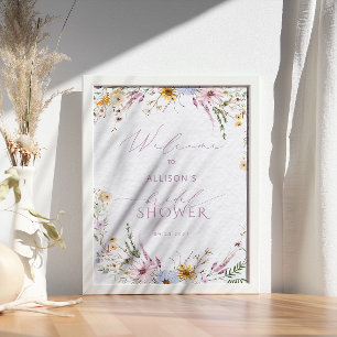 Välkomsthälsning för Möhippan Rustic Wildblomma Poster
