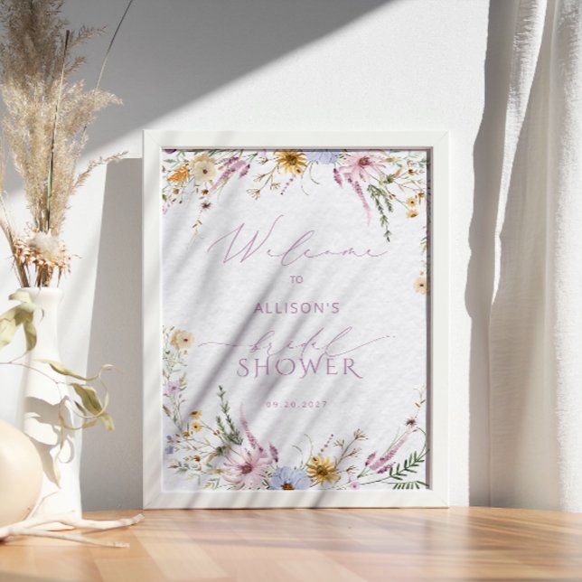 Välkomsthälsning för Möhippan Rustic Wildblomma Poster (Skapare uppladdad)