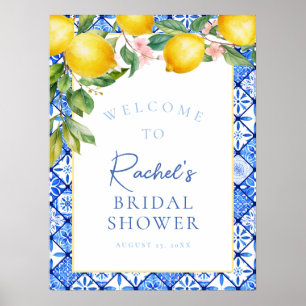 Välkomsthälsning för Möhippan Sicilien Lemons Blue Poster