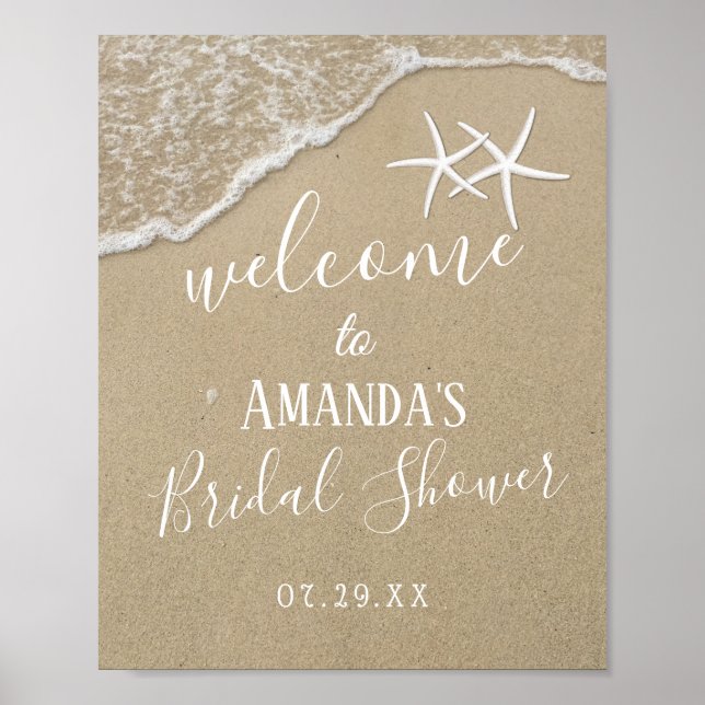 Välkomsthälsning för Möhippan Starfish Beach Weddi Poster (Framsidan)