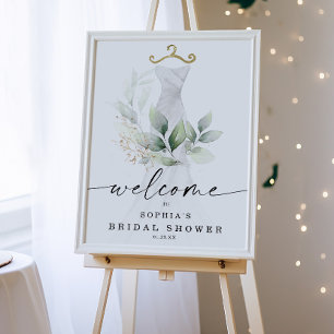 Välkomsthälsning för Möhippan Watercolor Greenery Poster