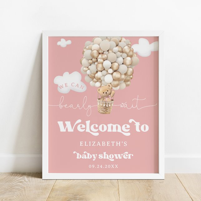 Välkomsthälsning för nalle Balloths Baby Shower Poster (Skapare uppladdad)