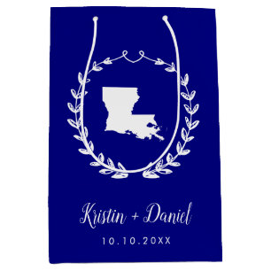 Välkomsthälsning för Navy Blue Louisiana Karta