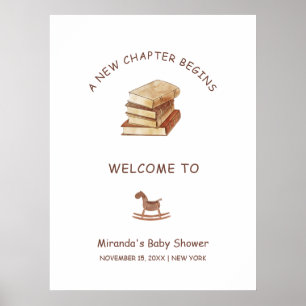 Välkomsthälsning för neutralt New Chapter Bok Baby Poster