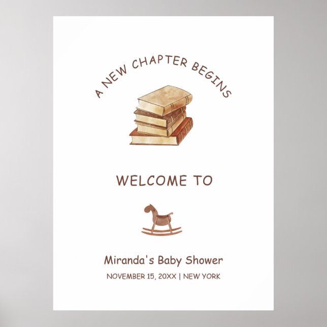 Välkomsthälsning för neutralt New Chapter Bok Baby Poster (Framsidan)