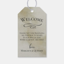 Välkomsthälsning för neutraltens vattenfärg Tvätta Presentetikett