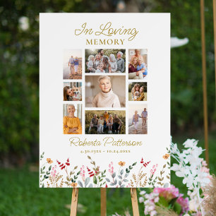 Välkomsthälsning för objektsfoto - kollage Funeral Poster