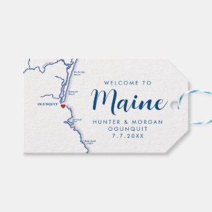 Välkomsthälsning för Ogunexit Maine Minimal Modern Presentetikett