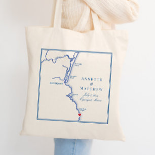 Välkomsthälsning för OgunSluta Maine Karta Elegant Tygkasse