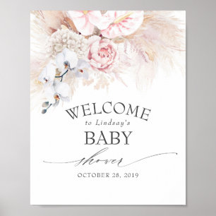 Välkomsthälsning för Pampas Grass och Anthuriums B Poster