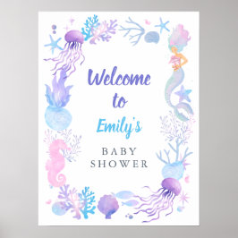 Välkomsthälsning för Pastel Baby Shower, söt liten Poster
