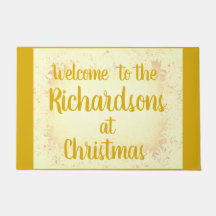 Välkomsthälsning för personlig av festkök i guld