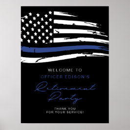 Välkomsthälsning för polistunneln Blue Line Flagga Poster