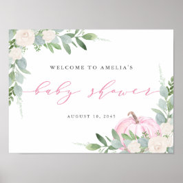 Välkomsthälsning för Pumpkin Fall Baby Shower för  Poster