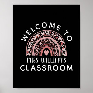 Välkomsthälsning för Rainbow Teacher Classroom Poster