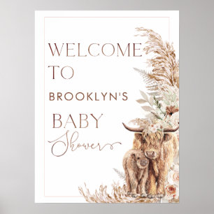 Välkomsthälsning för Ram babyskor i Blommigten för Poster