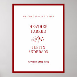 Välkomsthälsning för Red Classic, enkel minimal Br Poster