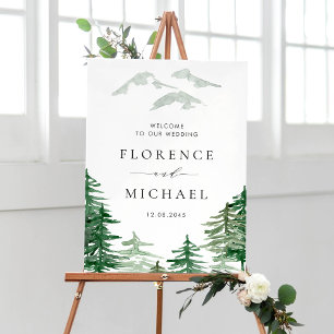 Välkomsthälsning för Romantisk Watercolor Woodland Poster