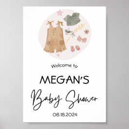 Välkomsthälsning för Rosa av ljus - enkelt kläder, Poster