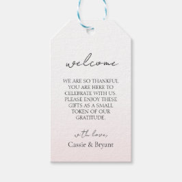 Välkomsthälsning för Rosa Elegant bröllop Presentetikett