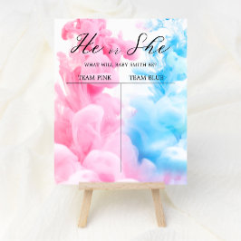 Välkomsthälsning för rosa och blått Baby Gender Poster