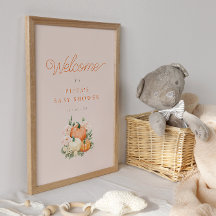 Välkomsthälsning för rosa och Orange Pumpkins Baby