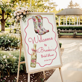 Välkomsthälsning för rosa ros Boots och Bubly Möhi Poster