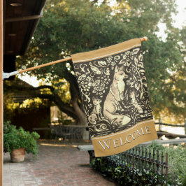 Välkomsthälsning för Rustic Fox-familjen vid brant