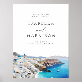 Välkomsthälsning för SANTORINI GREECE Destinations Poster