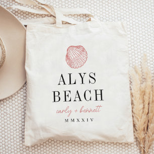 Välkomsthälsning för Seashell Destination Wedding Tygkasse