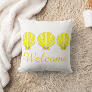 Välkomsthälsning för Seashells Beach House Decor Kudde