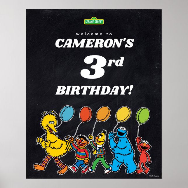 Välkomsthälsning för Sesame Street Pals 3:e födels Poster (Framsidan)