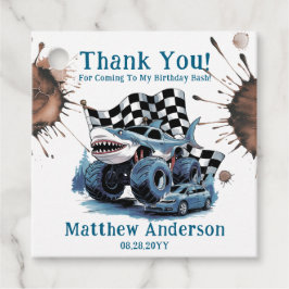 Välkomsthälsning för Shark Attack Monster Lastbil  Gåvor Etiketter