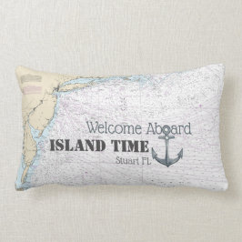 Välkomsthälsning för sjösjö i Namn + ankare Lumbarkudde