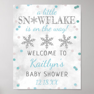 Välkomsthälsning för små snöflingor poster