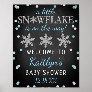 Välkomsthälsning för små snöflingor poster