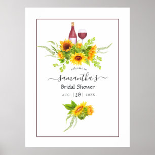 Välkomsthälsning för solblommor Möhippa Vin Tastin Poster