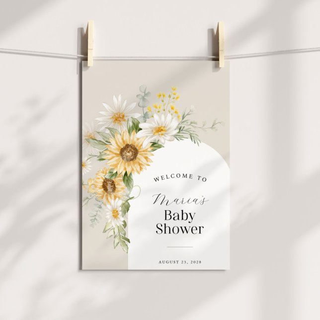 Välkomsthälsning för solros och Daisy Babykläder Poster (Skapare uppladdad)