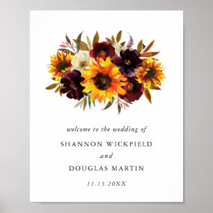 Välkomsthälsning för solrosblomman Ro Rustic Blomm Poster