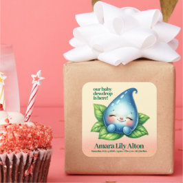 Välkomsthälsning för spädbarn i Baby som lämnar tv Fyrkantigt Klistermärke