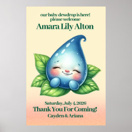 Välkomsthälsning för spädbarn i Baby som lämnar tv Poster