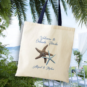 Välkomsthälsning för Starfish Beach Wedding Tygkasse